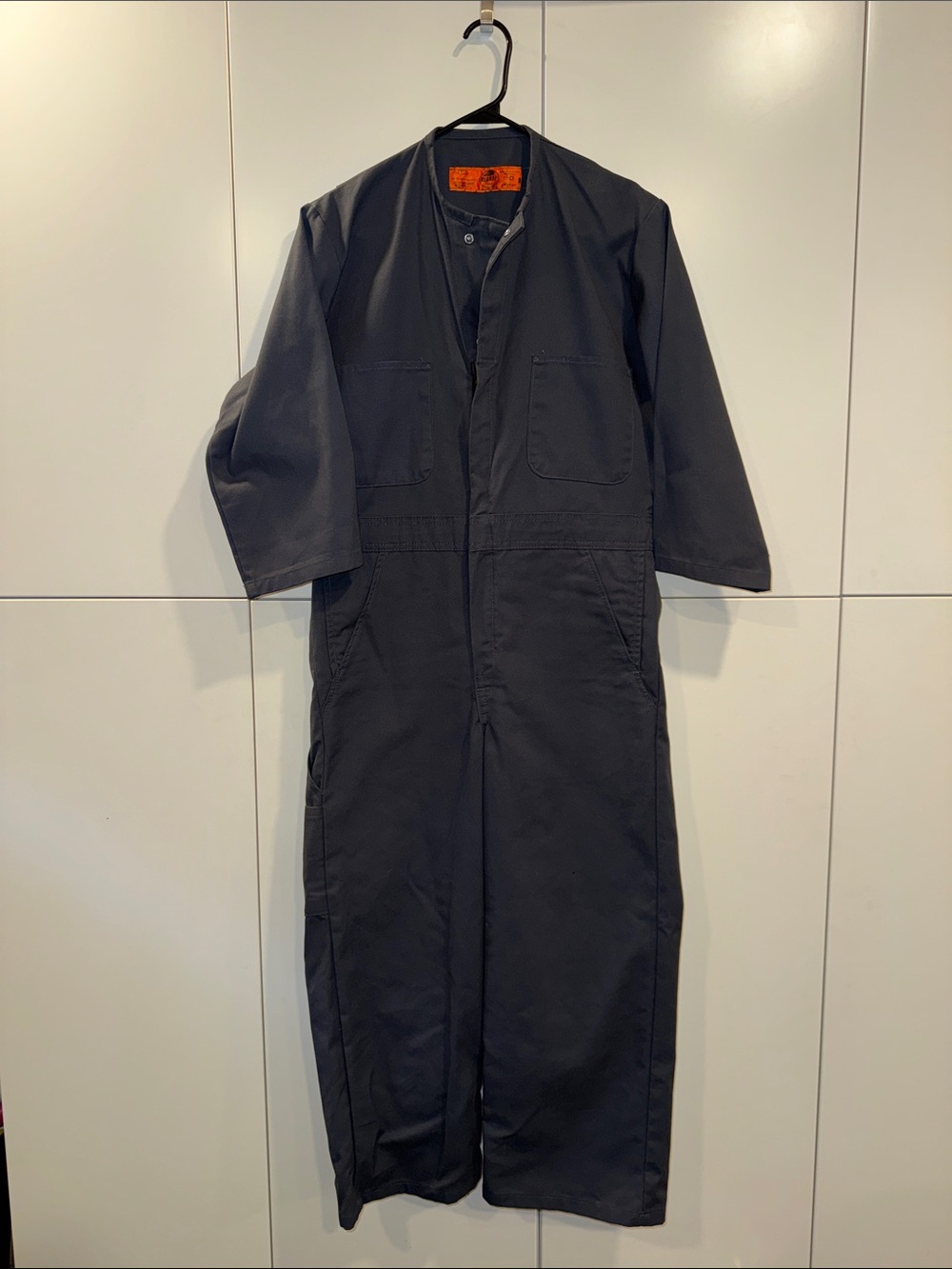 EUC Custom Designed Red Kap Women’s Black Long-Sleeve Utility Jumpsuit sz36/L